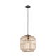 Hanglamp EGLO Bordesley Hanglamp - E27 - Ø 35 cm - Zwart/Natuur