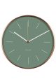 Karlsson Klok Minimal Jungle Green - Rond - Aluminium - Ø27.5 cm
