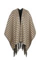 Miljuschka reversible poncho met ruit dessin