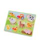 New Classic Toys Chunky op de boerderij houten vormenpuzzel 9 stukjes