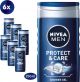 NIVEA MEN Protect & Care Douchegel - 6 x 250 ml - Voordeelverpakking