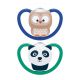 NUK Space Siliconen fopspeen maat 2 ( 2 stuks) Uil & Panda