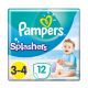 Pampers Splashers Maat 3-4 (6-11 kg) 12 wegwerpbare zwemluiers