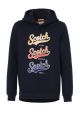 Scotch & Soda hoodie met tekst donkerblauw Maat Kleuter (104-116)