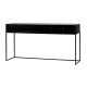 Sidetable zwart eiken  WOOOD Silas Sidetable - Geborsteld - Black Night - 74x140x40
