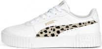 PUMA Carina 2.0 Animal Jr Dames Sneakers - White/Granola/Black/Gold - Maat 38