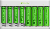 Batterijlader - (USB) E811 8-slot incl. 4 x AA en 4 x AAA - Oplaadbare batterijen - Batterij oplader GP ReCyko 