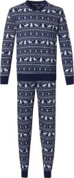 Pastunette Familie Kerst Mannen Pyjamaset - Blauw - Maat XXL