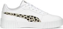 PUMA Carina 2.0 Animal Jr Dames Sneakers - White/Granola/Black/Gold - Maat 38.5