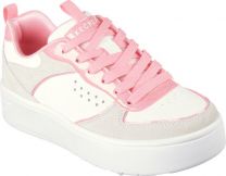 Skechers Court High - Glitter Mix Meisjes Sneakers - Wit/Roze - Maat 34