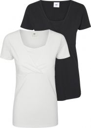 MAMA.LICIOUS MLLEA ORG TESS S/S TOP NF 2PACK NOOS A. Dames T-shirt - Maat S
