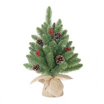 Black Box Trees - Creston kerstboom m-burlap frosted, groen - h45xd20cm
