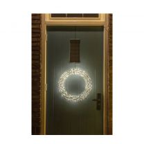 Lichtkrans voor binnen en buiten - Zwart frame/Zwart snoer - 800 LED - 50 cm diameter - Warm witte LED lampjes