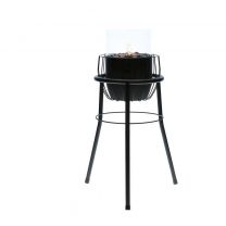 Cosi Fires – Cosiscoop Basket High Gaslantaarn zwart - Glas/ Metaal - Zwart - 21 x 21 x 76,5 cm