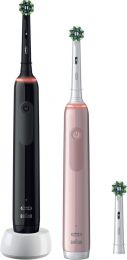Elektrische Tandenborstel - Duo Zwart + Roze Oral-B PRO 3 3900 (met 3 opzetborstels)
