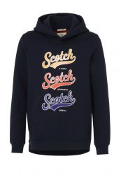 Scotch & Soda hoodie met tekst donkerblauw Maat Kleuter (104-116)